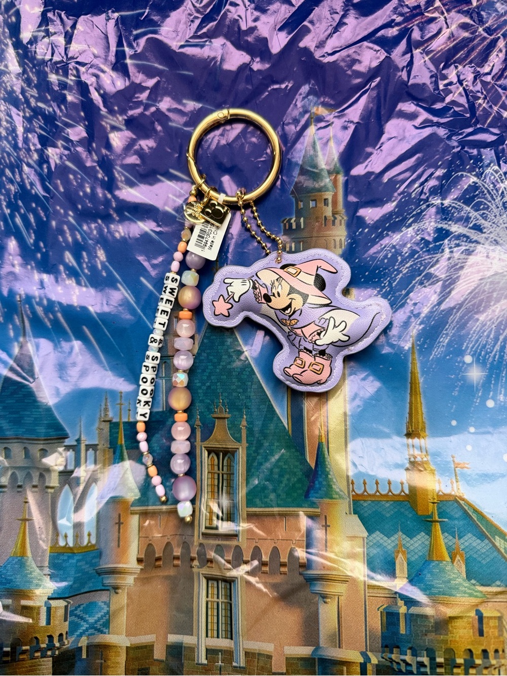 Disney Minnie Mouse Lavender Witch Keychain for Kids